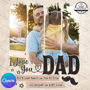 Dostosuj szablon Canva dla zdjęć taty, szablon Canva dla ojców Png, edytowalny Canva Diy, szczęśliwy dzień ojca Png, prezent dla taty, plik cyfrowy