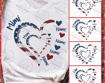 4 juillet grand-mère maman enfants coeur Bundle Png, maman avec enfants, maman 4 juillet Png, fête de l'indépendance Nana Mimi Gigi, fichier numérique