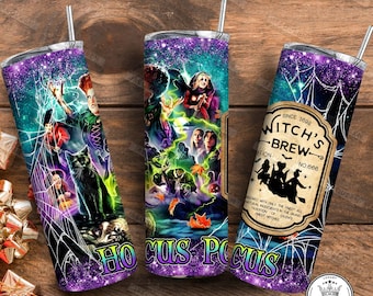 Witches Movie 20 oz Skinny Tumbler Wrap Sublimation Design, Hot trend Halloween 20 oz Skinny Tumbler Wrap, Digital File