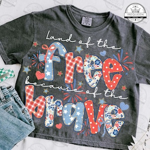 Land Of The Free Because Of The Brave Png, 4th of July Png, Floral America Png, Coquette Bow Png, Patriotic Independence Day , Digital File