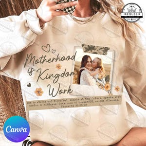 Mother&#39;s Day Canva Template, Custom Mom Canva Insert Photo, Motherhood Is Kingdom Work Canva Template, Best Mom Template Png, Digital File