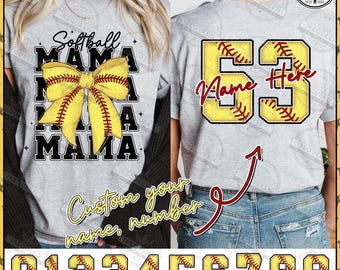 CUSTOM Softball Mom Png, Custom Softball Number Png, Gameday Softball Png, Softball Mama Png, Coquette Softball , Sport Mama, Digital File