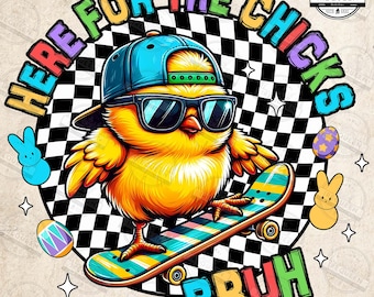 Here For The Chicks Bruh Png, Checkerboard Funny Rabbit Trendy Easter Png, Happy Easter Bruh Png, Sigma Bunny, Boy Easter Png, Digital File