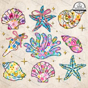 Wildflower Seashell Clam Summer Png, Summer Vibes Png, Floral Summer Png, Summer Beach Png, Wildflower Summer , Vacation Png, Digital File