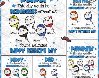 Paquete de PNG divertidos para el Día del Padre, Este día no tendría sentido sin nosotros De nada PNG, Día del Padre con espermatozoides, Regalo para papá, Archivo digital