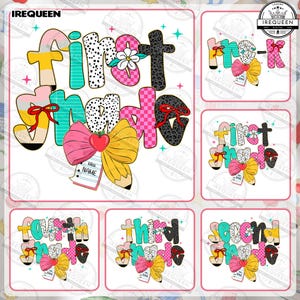Preppy Back to School Floral Bundle, First Day Of School, School Png, Preppy School Png, First/Second/Third Grade Design Png,Digital File