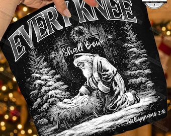 Every Knee Shall Bow PNG, Nativity Scene Png, Christmas, I'm the Season I'm the reason, Kneeling Santa Png, Baby Jesus Png, Digital File