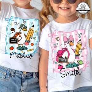 Personalized Boy Girl Back To School Png, School Goose Png, School Teacher Png, First Day Of School Png, Kids Back To School , Digital File