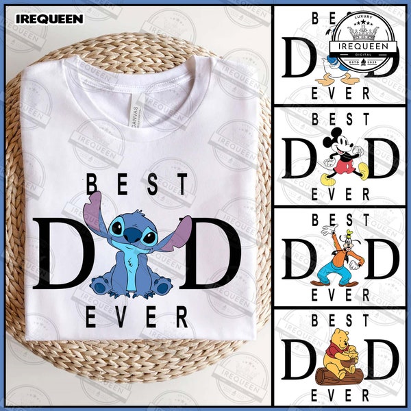 5 Cartoon Best Dad Ever SVG Bundle, Father's Day Svg, Mouse and Honey Bear Svg, Dad Life Svg, Dad Shirt Svg, Father's Day Gift, Digital File