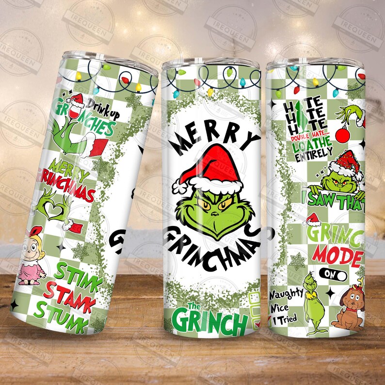 Mean Guy Christmas My Day 20oz Tumbler Wrap, Retro Christmas Png, My