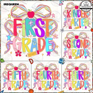 Preppy Back To School Png Bundle, All Grades Png, Coquette School Png, Coquette School First Day Png, Teacher Png, Girly Png,Digital File