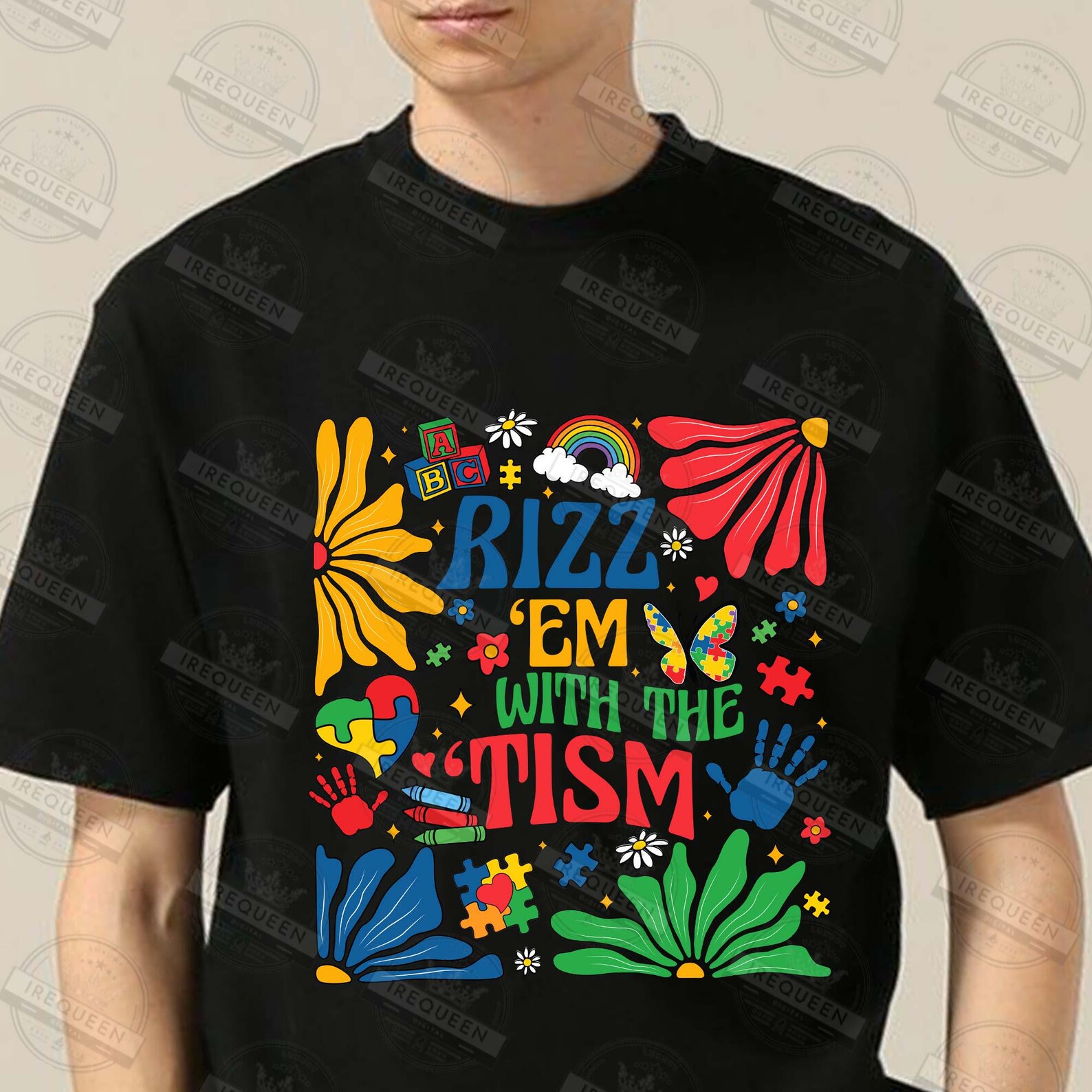 Rizz Em With the Tism Png, Autism Png, Neurodiversity Png, Retro Autism ...