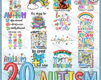 20 Autism Awareness Png Bundle, Autism Png, Autism Month png, Autism Mom Png, Autism Shirt Png, Be Kind Png, Autism Awareness, Digital File