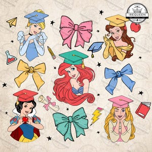 Cartoon Princess Graduation 2025 Png, Cartoon Graduate Png, Cartoon Character Grad Png, Cartoon Senior 2025 Png, Shool Png, Digital File