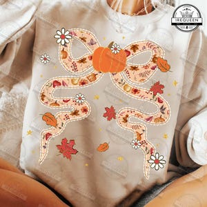 Coquette Floral Fall Pumpkin png, Pumpkin Lace Bow, Ditsy Floral Fall png, Autumn png, Coquette Fall png, Pumpkin Spice Png, Digital File