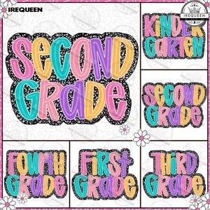 School Grade PNG Bundle, Preppy Pre-k 1st/2nd/3rd Grade Png, Coquette Teacher First Day of School Shirt Png, Girly Checkered, Digital File