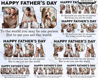 8 Customize Dad/Papa/Grandpa/Daddy Happy Father’s Day Bundle Png, Happy Father’s Day Png, Canva Template Editable, Digital File