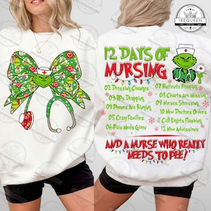 Coquette Nurse Christmas Png, Green Mean Guy Nurse Png, Nurse Christmas Movie Png, Holiday Gift For Nurse, Christmas Nurse Png, Digital File