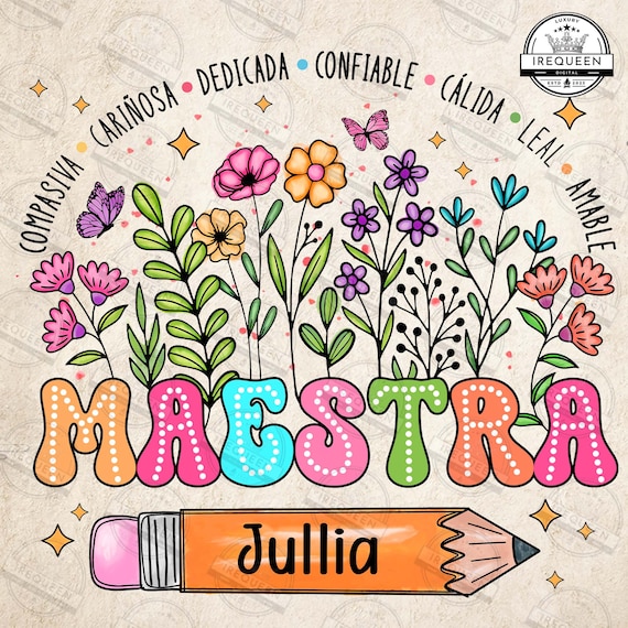 Maestra Floral Teacher Png, Spanish Teacher Png, Back To School, Teacher Life Png, Best Maestra Png, Teacher Appreciation Gift, Digital File
