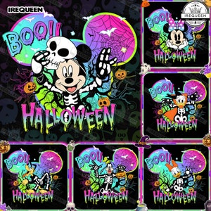 Family Halloween Shirts Png, Mouse And Friend Halloween 2024 Png Bundle, Not So Scary Halloween Png, Halloween Png, Digital File