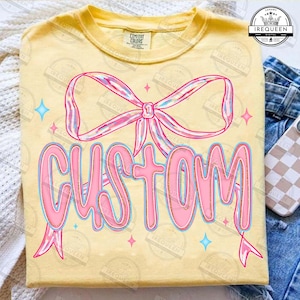 Custom Teacher Png, Preppy Custom Name Bow PNG, Hand Lettered Design, Personalized Name Shirt Design, Back to School PNG, Digital File