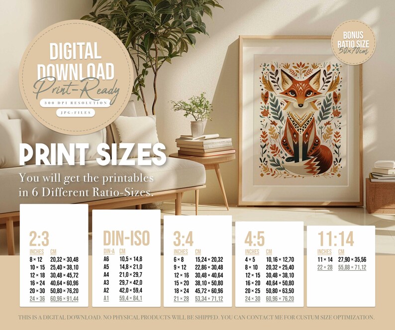 Tierdruck Fuchs, Skandinavische Wandkunst, Volkskunst Fuchs, Druckbares Poster, Nordische Wandkunst, Norwegische Kunst, Wohn- & Kinderzimmer