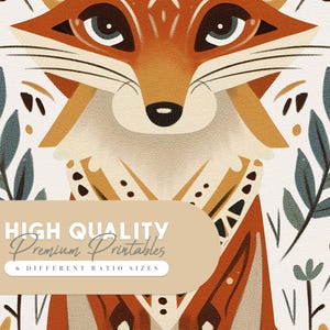 Tierdruck Fuchs, Skandinavische Wandkunst, Volkskunst Fuchs, Druckbares Poster, Nordische Wandkunst, Norwegische Kunst, Wohn- & Kinderzimmer