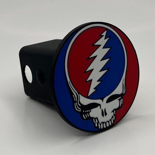 Grateful Dead SYF Hitch Cover, 3D Printed full color, Great gift for the Grateful Dead fan, Iconic Steal Your Face Truck Accessory