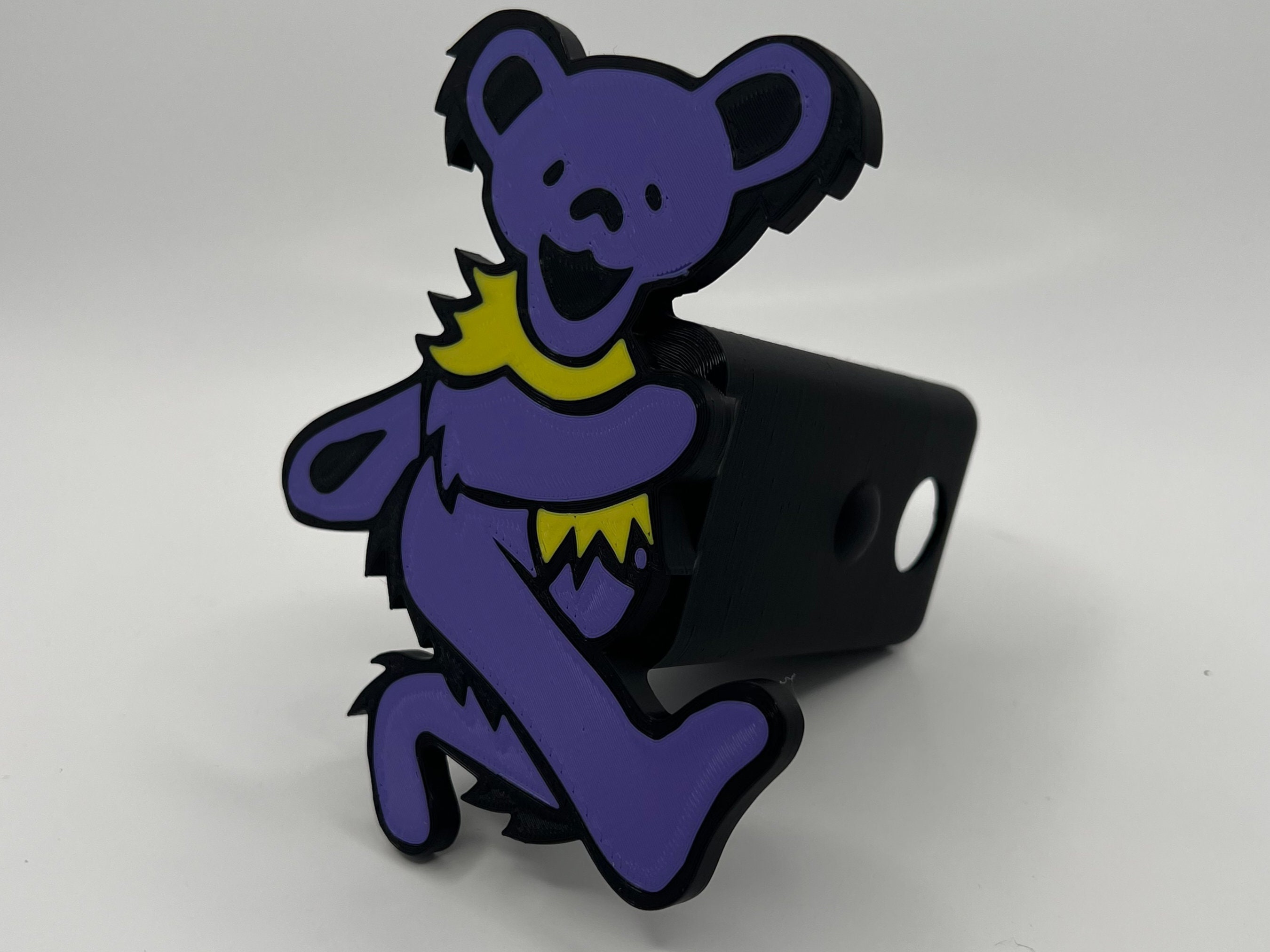 Grateful Dead Dancing Bear Purple Hitch Cover, 3D Printed Full Color