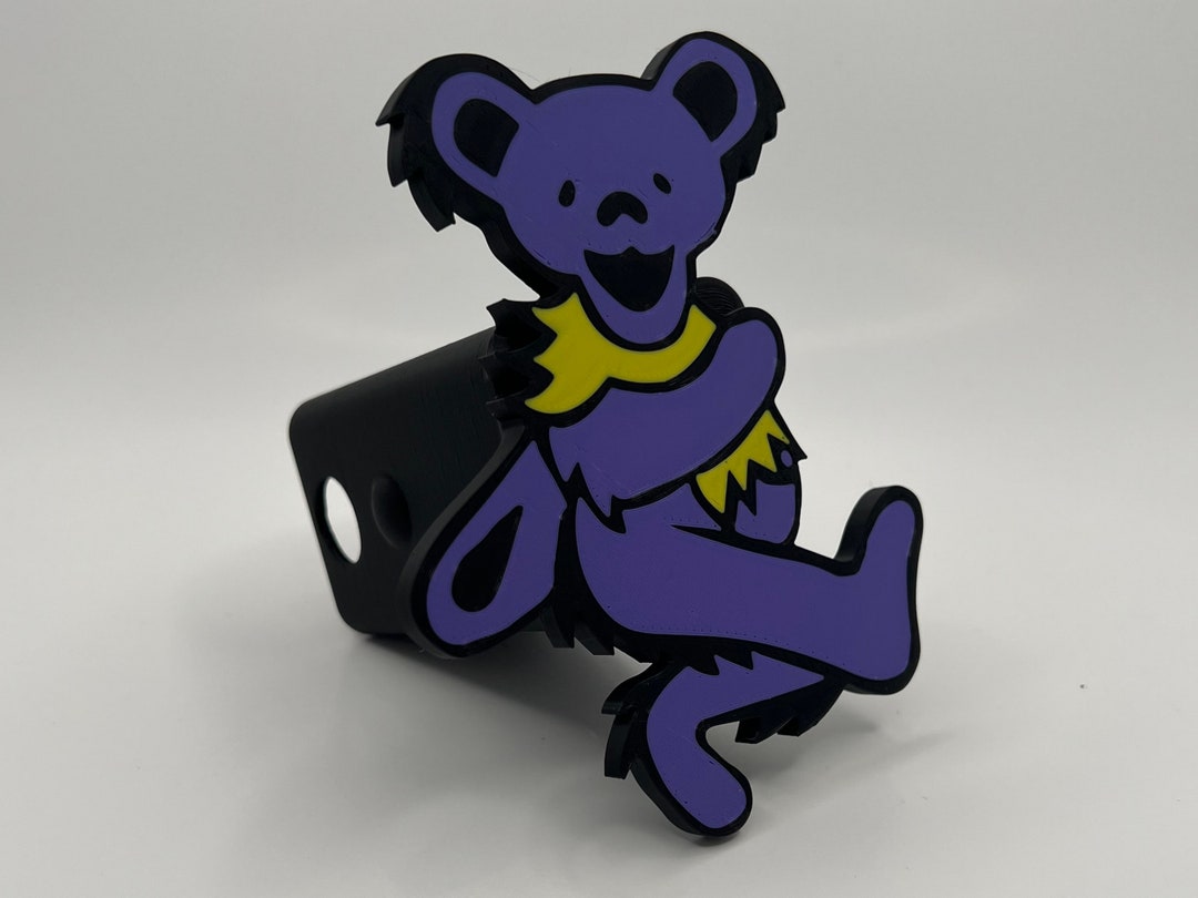 Grateful Dead Dancing Bear Purple Hitch Cover, 3D Printed Full Color, Great Gift for the