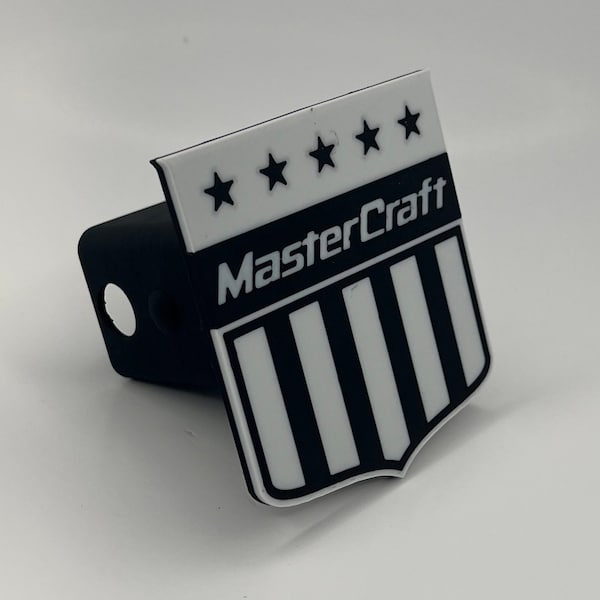 Mastercraft Boats Hitch Cover, 3D Printed Black & White, Great gift for the Mastercraft Owner, Wakeboard Waterski Truck Accessory