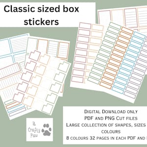 Spring Planner Box Stickers – 8 Pastel Colours | 32 Pages PDF & PNG | Classic Planner Size | Printable and Cricut-Friendly (set 2)