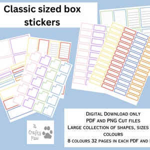 Spring Planner Box Stickers – 8 Pastel Colours | 32 Pages PDF & PNG | Classic Planner Size | Printable and Cricut-Friendly (set 1)