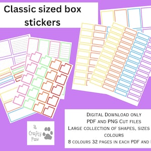 Spring Planner Box Stickers – 8 Pastel Colours | 32 Pages PDF & PNG | Classic Planner Size | Printable and Cricut-Friendly (set 3)