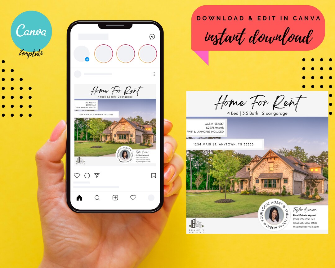 Real Estate Agent Social Media Instagram for Rent Posts | Realtor for ...