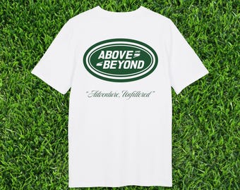 Camiseta Land Rover con el lema "Above and Beyond", camiseta gráfica Defender 110, regalo para amantes de la aventura, el camping y las actividades al aire libre, vehículo todoterreno, camiseta Land Rover