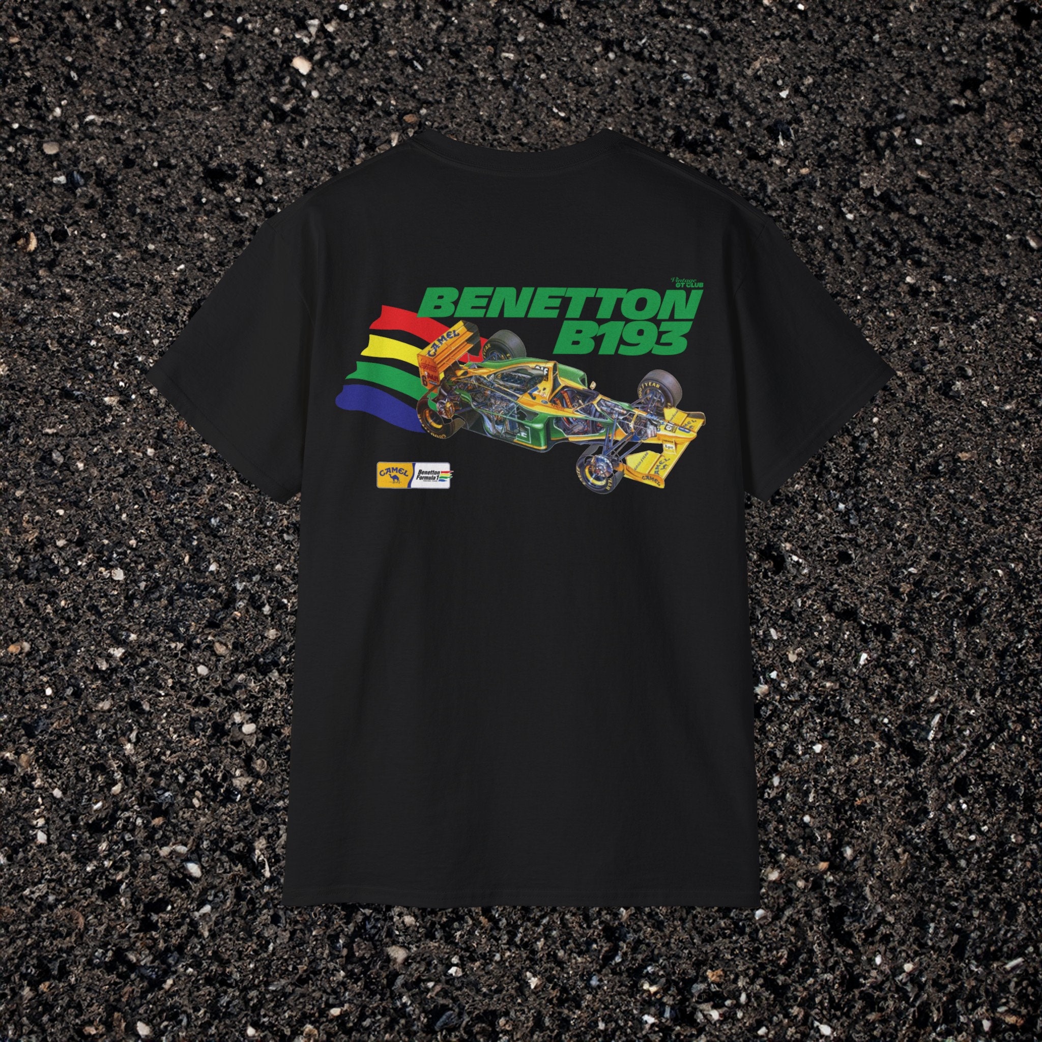 Retro F1 Camel Benetton Racing B193 Style T-shirt, Camel T