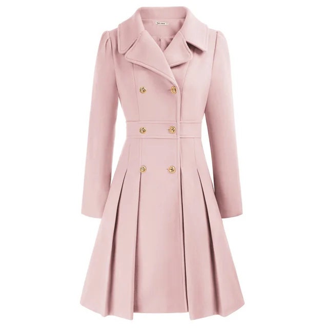Wool Coat, Double Breasted Thick A Line Coats, Princess Coat, Swing ...