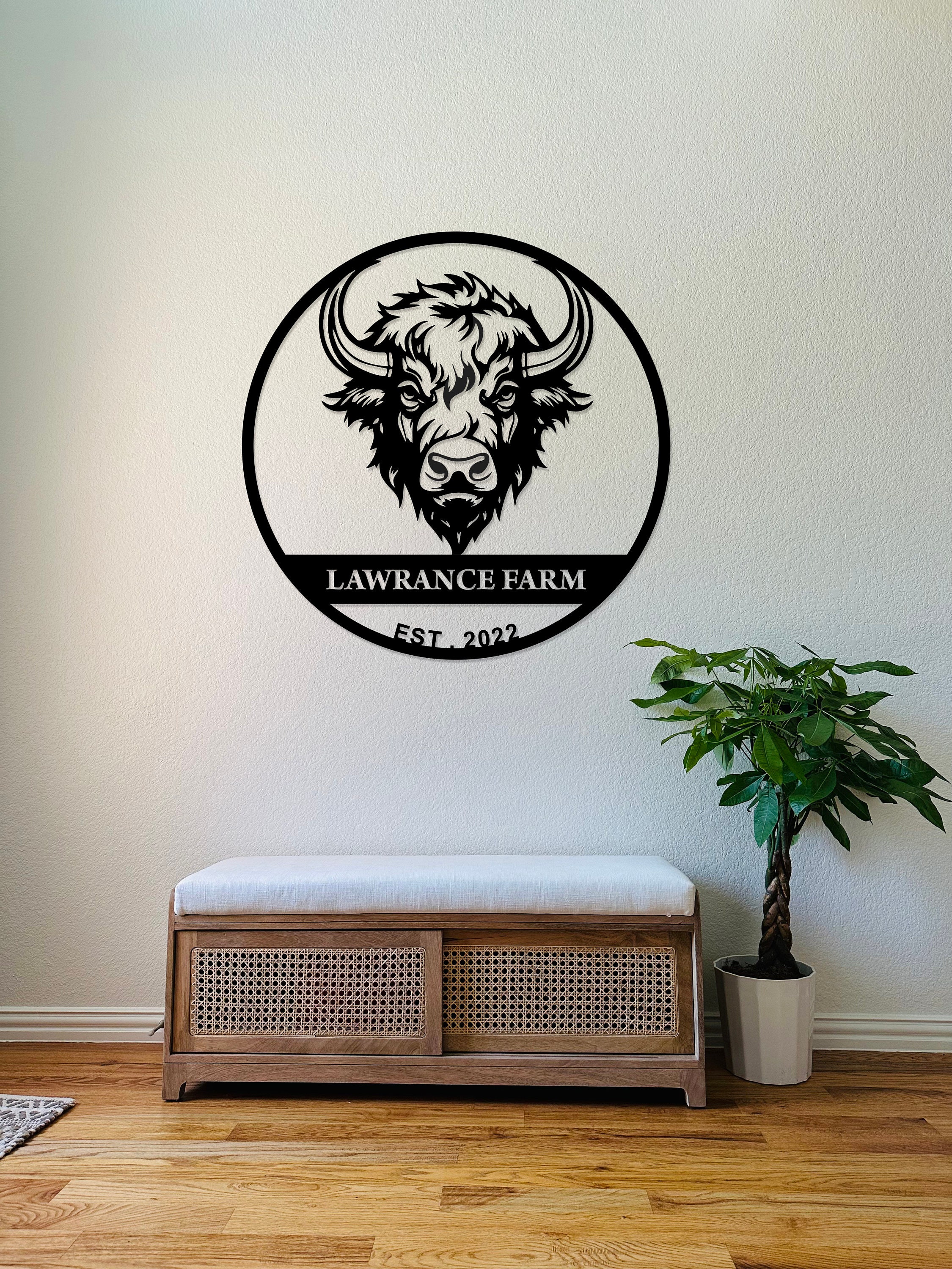 Personalized Cow Metal Sign, Cow Farmhouse Decor, Custom Cow Farm Sign