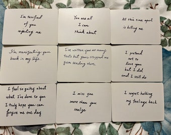 Handwritten Channeled Love Messages Card Pull Reading from Your Person, Channeled Messages 10 Message Cards PDF Download