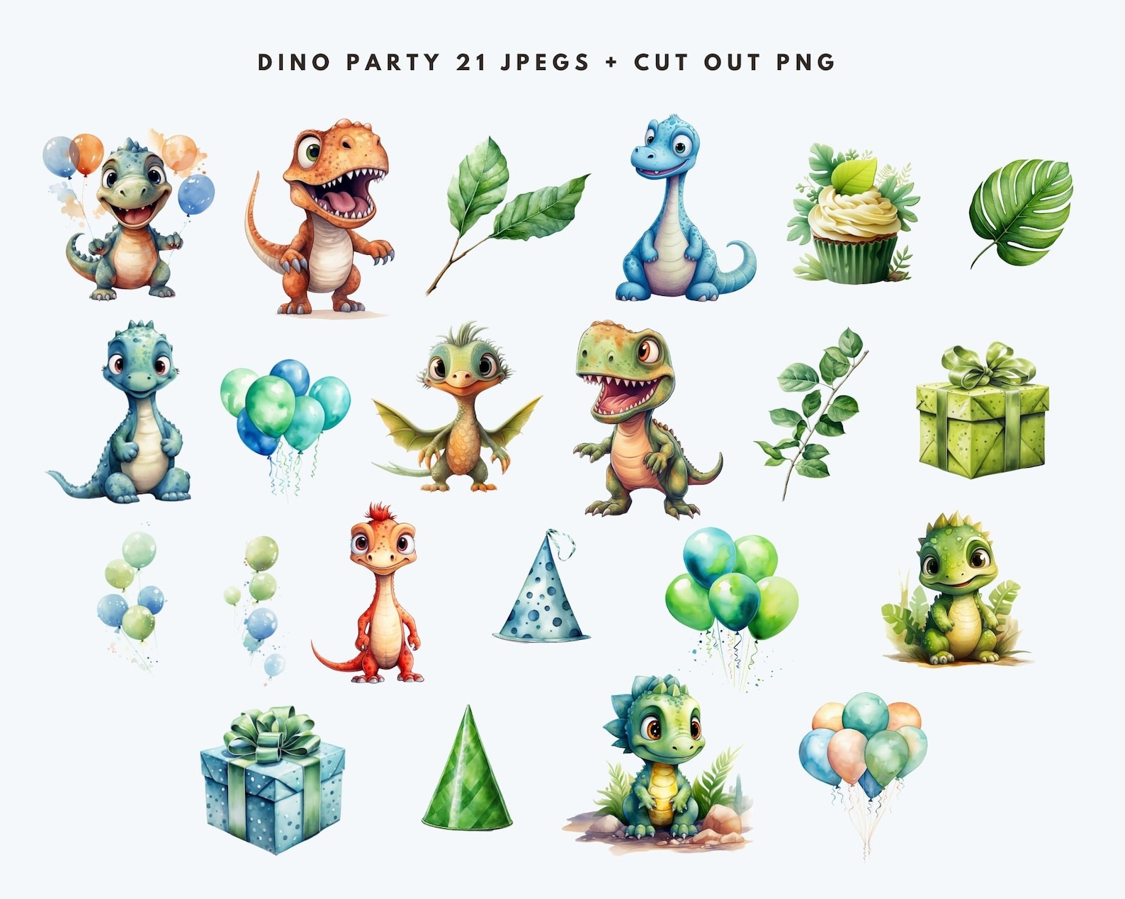 Watercolor Dinosaurs Clipart Dino Theme Baby Party - Etsy Canada