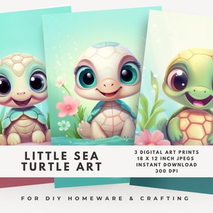 Ocean Nursery Decor, Sea Turtle Wall Art, Baby Shower Gifts, Sea Turtle Png, Sea Turtle Nursery Prints, Set Of 3 Nursery Wall Art