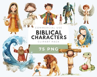 Biblical Characters Clipart: Christian Bible Story PNG (Commercial Use)