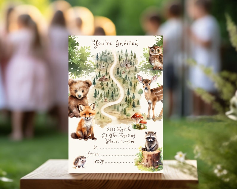 Watercolor Forest Clipart: Baby Animals, Nursery / Birthday Art (PNG Digital Download) image 10