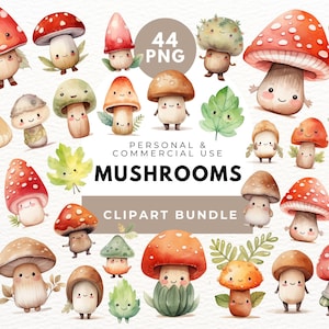 Clipart mignon champignon, champignons Png, champignon vénéneux, clipart champignons, forêt champignon, champignon de Paris, champignon shiitake, téléchargement numérique