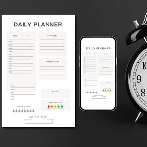 Minimalist Daily, Weekly, Monthly Planner Set, Undated Productivity Planner, Printable To-Do List, Instant Download, A4, A5, US Letter Sizes