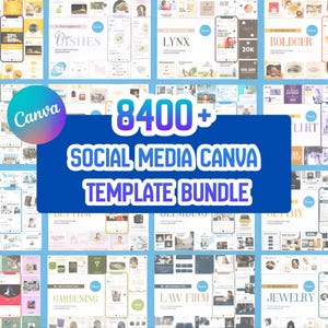 8400+ Editable Canva Templates Bundle: Instagram Posts, Reels, Stories, Carousels, Business Branding & Marketing, Digital