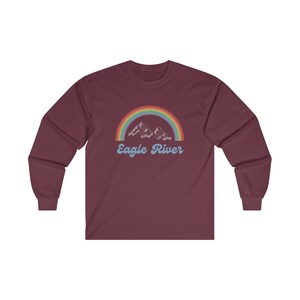 Eagle River Alaska  Long Sleeve Tee // Dark
