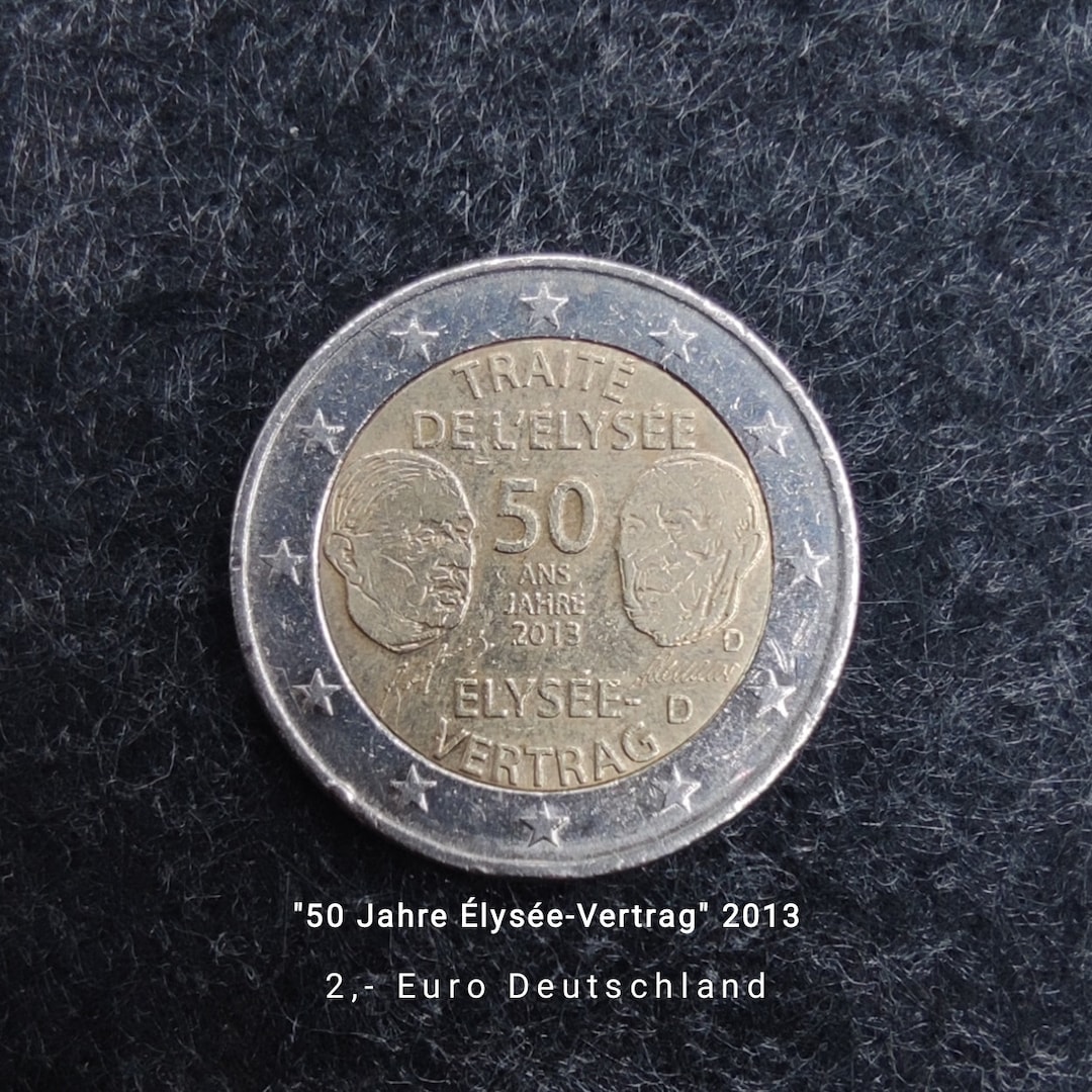 2, Euro Münze // 50 Jahre ÉlyséeVertrag 2013 Etsy.de