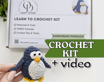 DIY Crochet Kit for Adults: Amigurumi Penguin, Beginner Friendly
